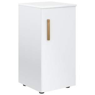 Шкаф колонка с глухой малой дверью (R) и топом FLC 40.1(R) Белый премиум/Дуб Гамильтон 404х429х818