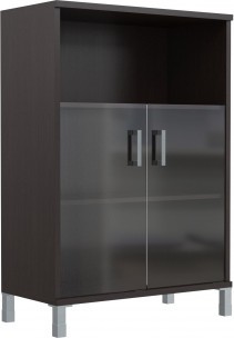 Шкаф средний с малыми стеклянными дверьми B 420.5 Венге Магия 900х450х1286