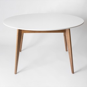 Стол Орион 100 Дуб натуральный/Белая эмаль